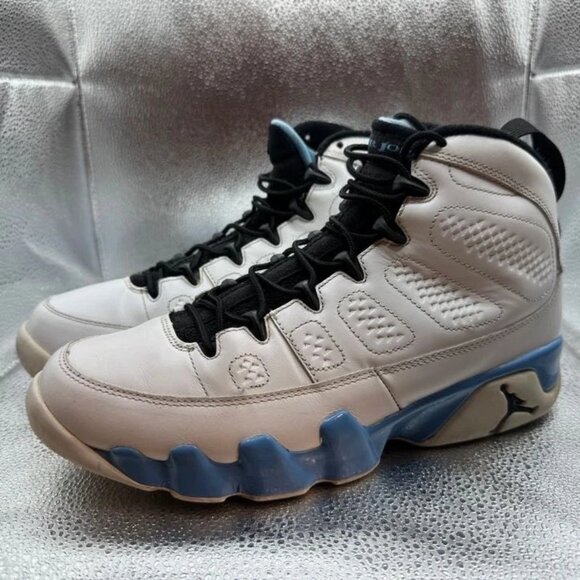 Size 8.5 - Air Jordan 9 Retro 2010 Mens Powder Blue Leather Sneakers 302370-103 - Picture 6 of 10